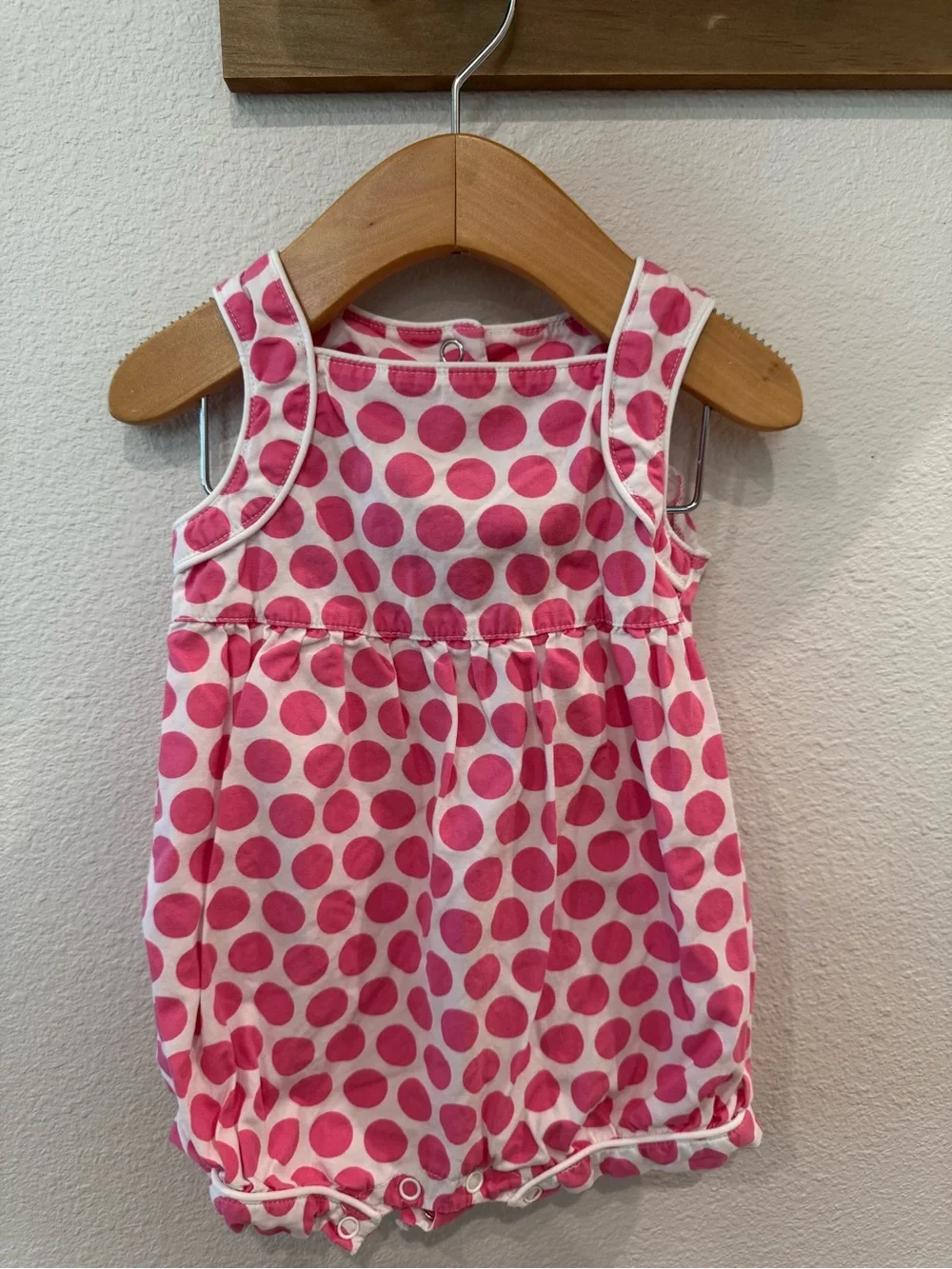 Pink Polka Dot Baby Bubble Romper